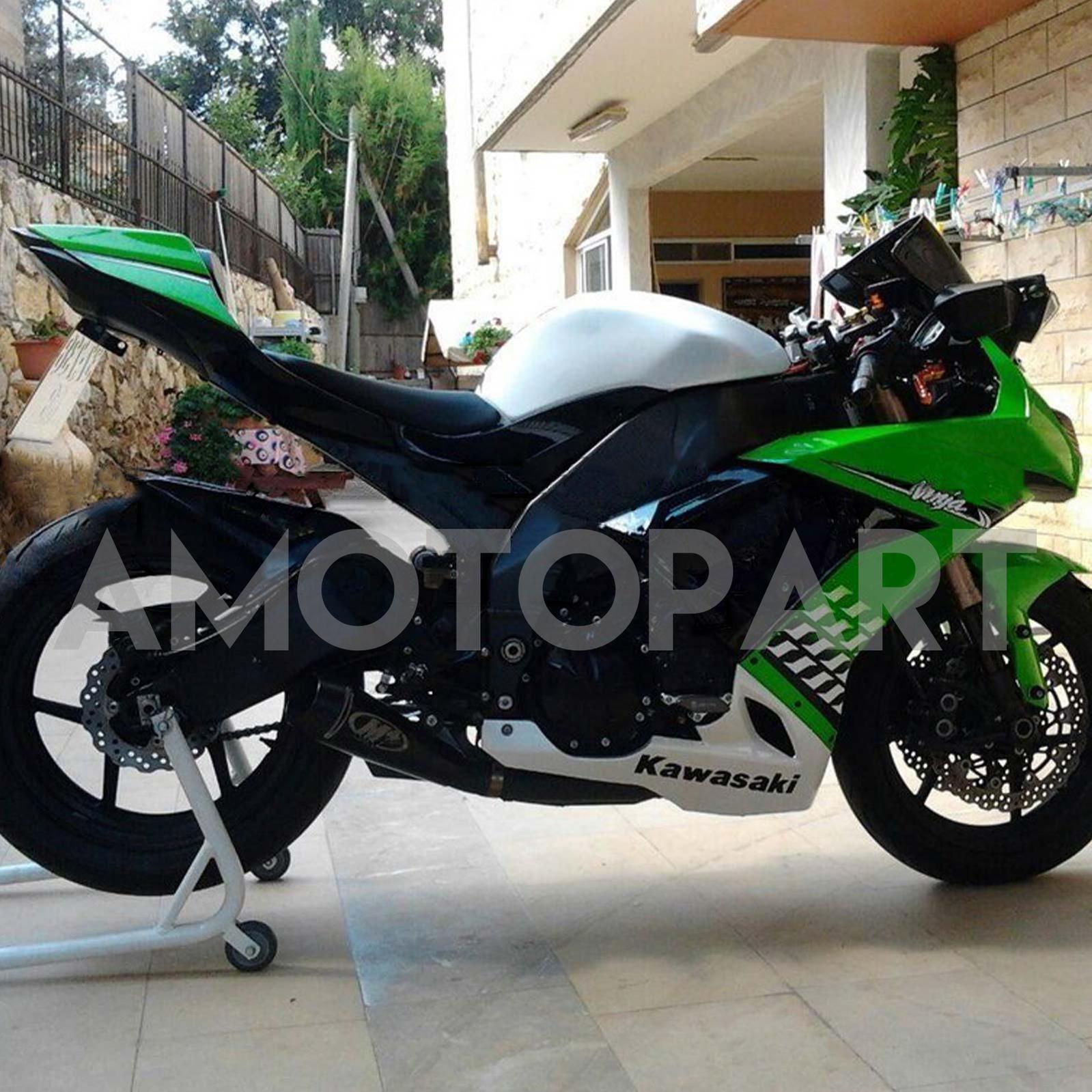Amotopart Kawasaki ZX10R 2008-2010 Green White Accesing Kit