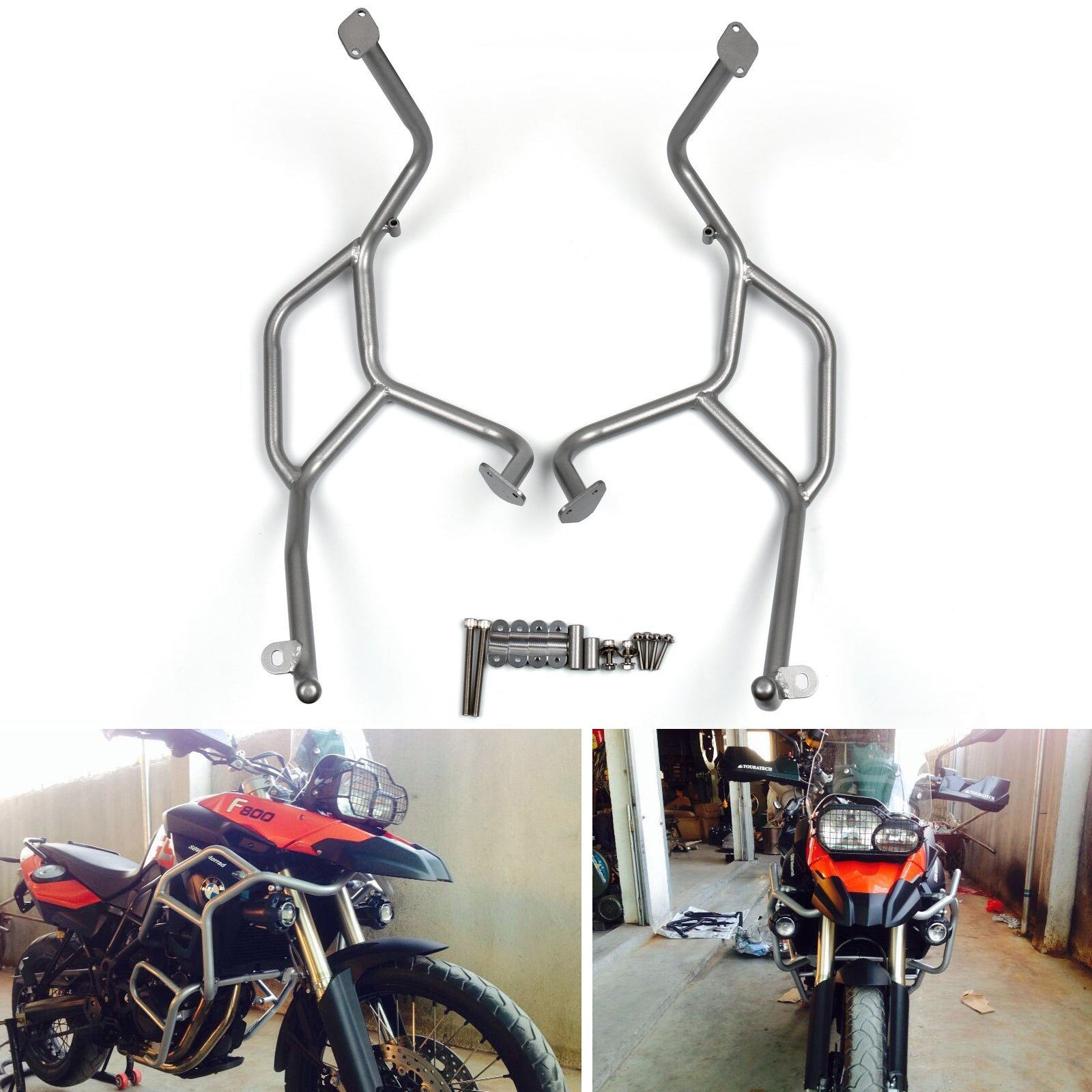 Upper Crash bars Engine Protection Upper Fit For BMW F800GS F700GS F650GS 2008-2017 Silver
