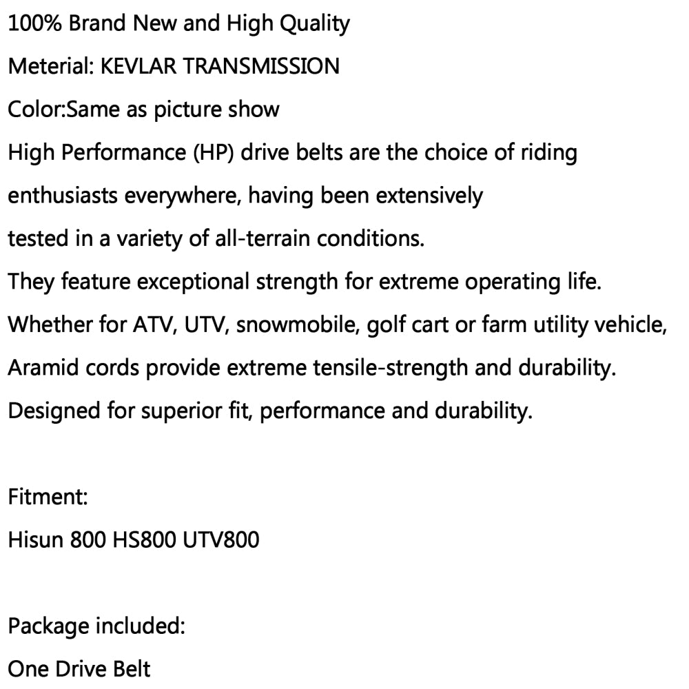 Cinghia di trasmissione Nuova cinghia di trasmissione ATV Cintura UTV per Hisun 800 HS800 UTV 800 Bennche QLINK