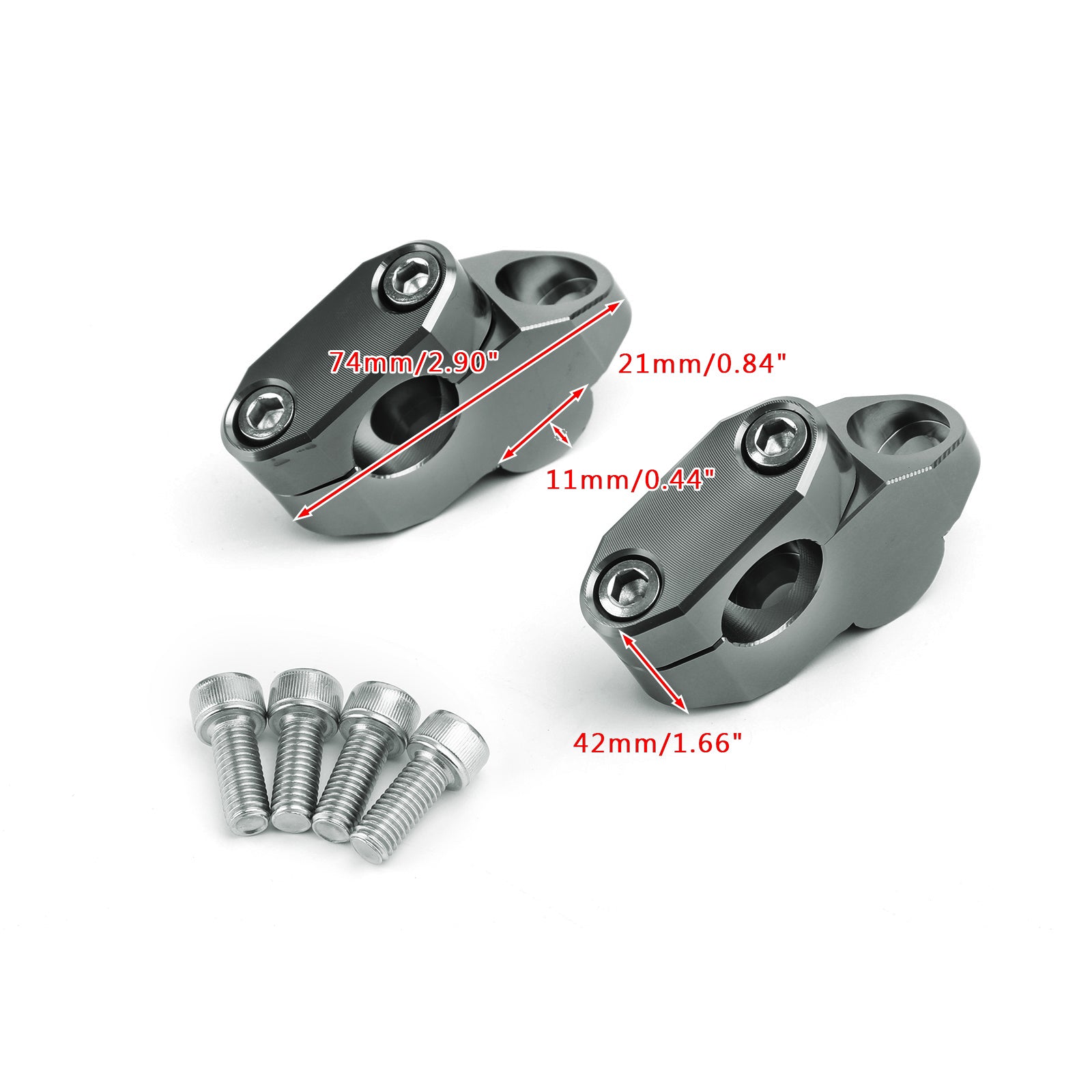 Kit d'extensions de guidon en aluminium, 7/8 pouces, 22mm, pour Yamaha, Honda, Ducati, KTM, Kawasaki, Suzuki