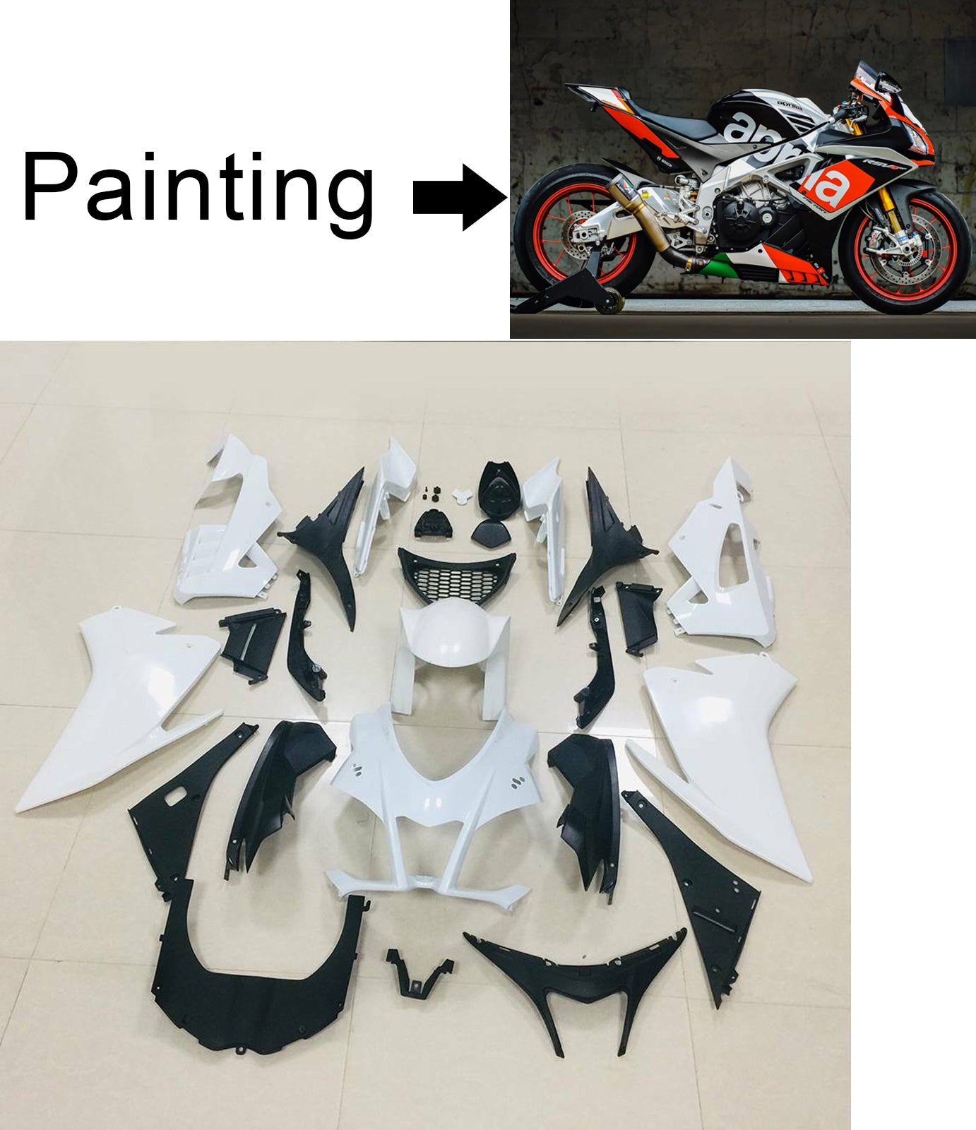 Amotopart Aprilia 2016–2020 RSV4 1000 Rot & Grün Style 5 Verkleidungsset