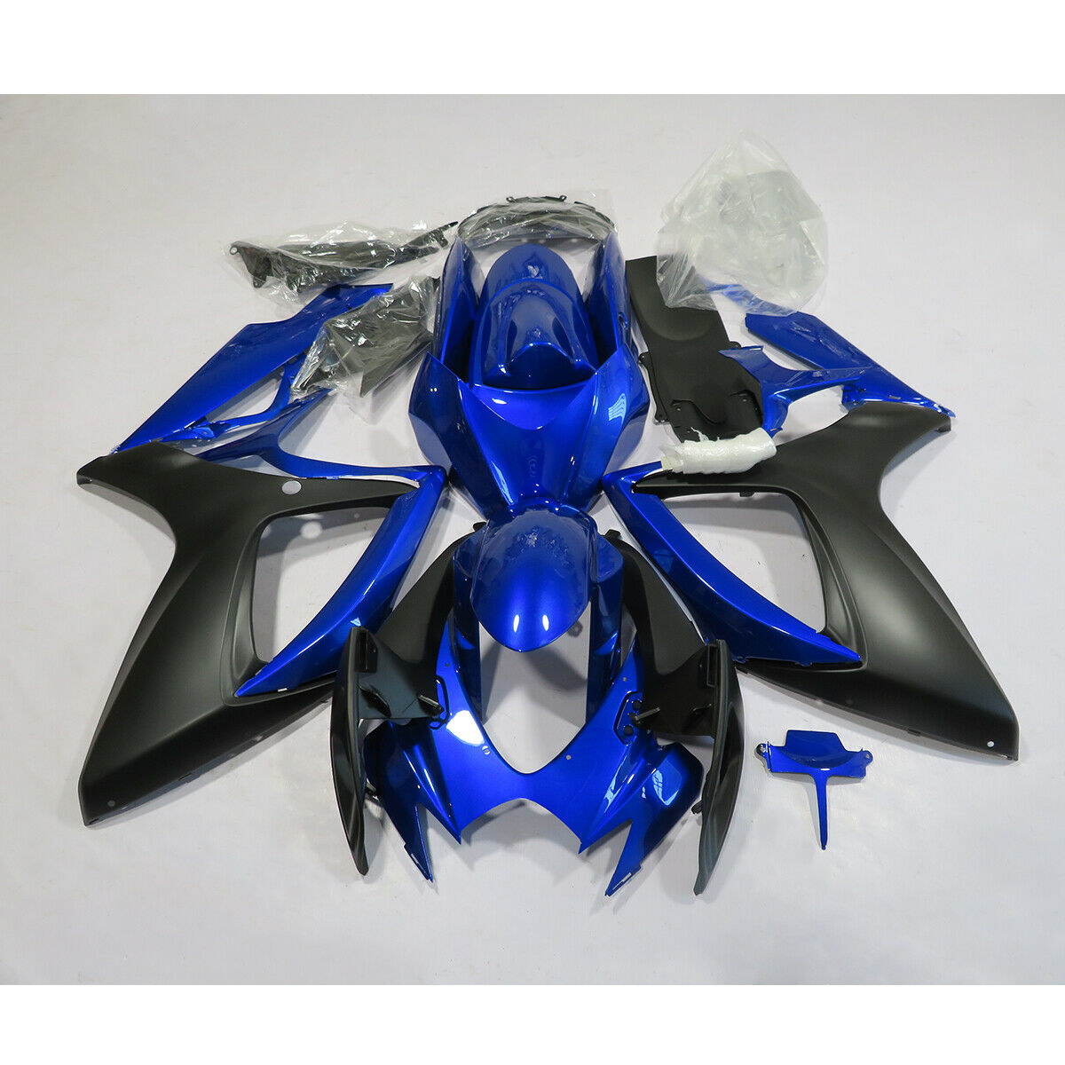 Amotopart Carénages Suzuki GSXR600 750 2006-2007 Kit de carénage bleu noir