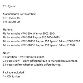 CDI Igniter fit for Yamaha YFM350X Warrior YFM350R Raptor 350 YFM350RSE