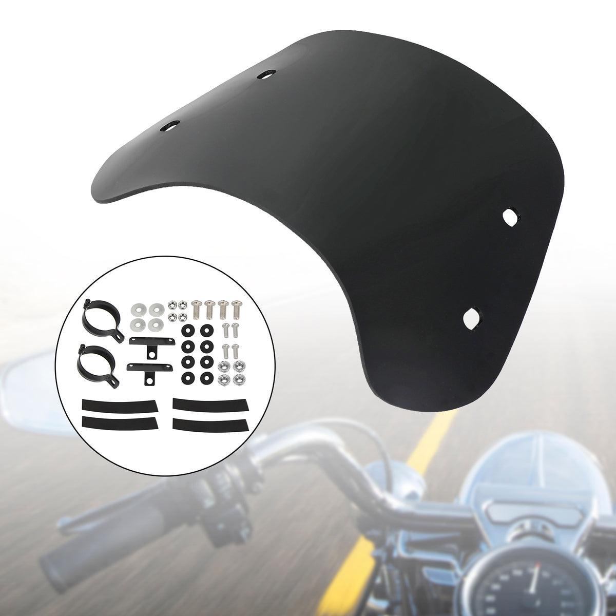 Universelle Windschutzscheibe, passend für Motorräder mit 52–60 mm Vorderradgabel