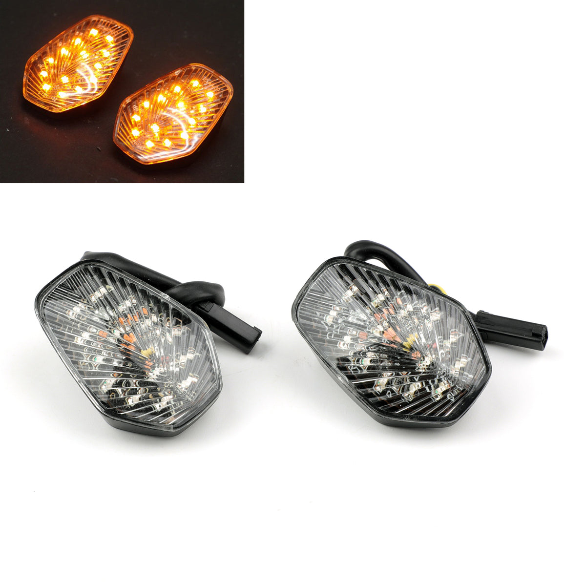 Clear Turn Signals For Suzuki GSXR 600 GSXR750 GSX-R1000 Flush Mount Generic