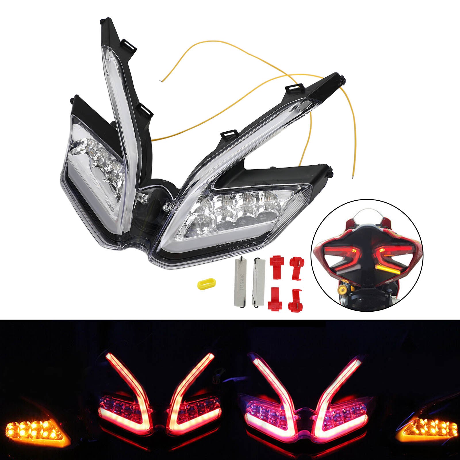 LED 統合テールライトターンシグナル Ducati 959 899 1299 1199 パニガーレ汎用