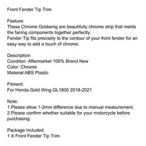 Chrome Front Fender Tip Trim Accent Case for Honda GL1800 Goldwing 1800 2018-2021 Generic