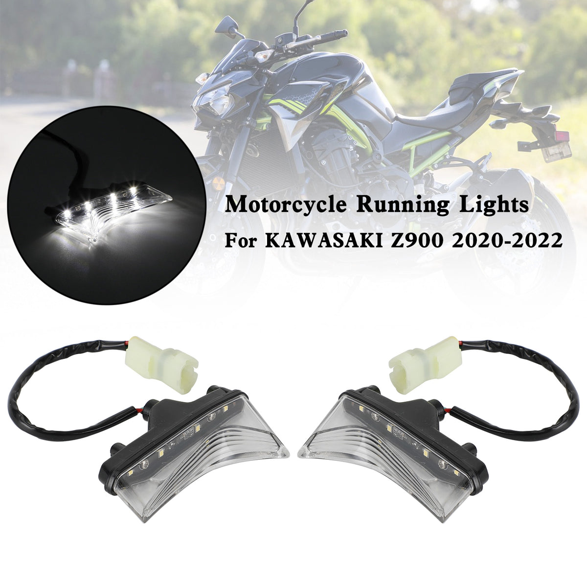 LED Front Daytime Running Lights Headlight For KAWASAKI Z900 2020-2022