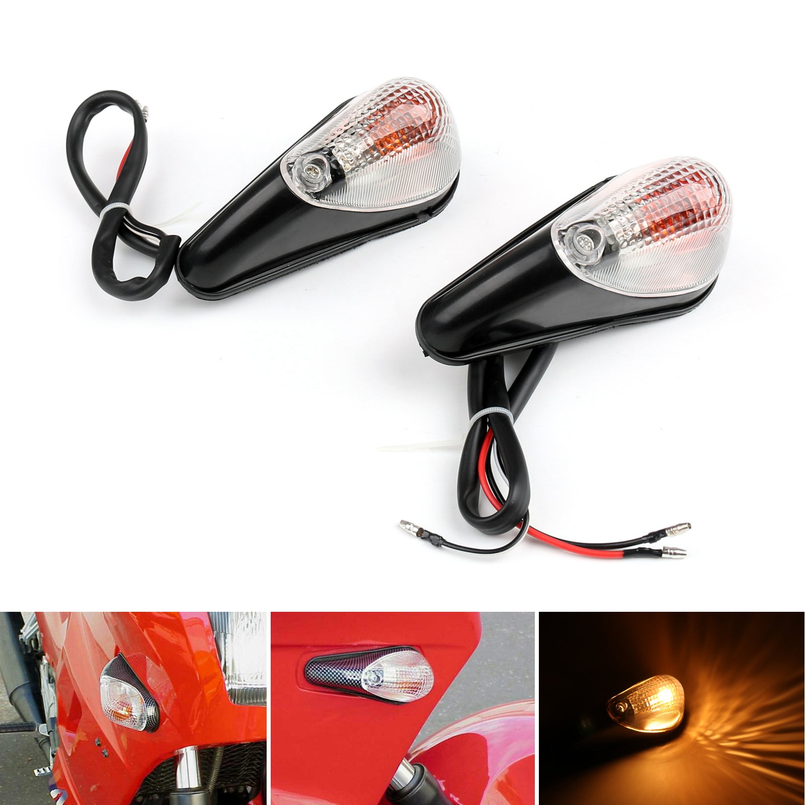 Clear Front Turn Signals For Kawasaki Ninja EX 250 1988-2007 Generic