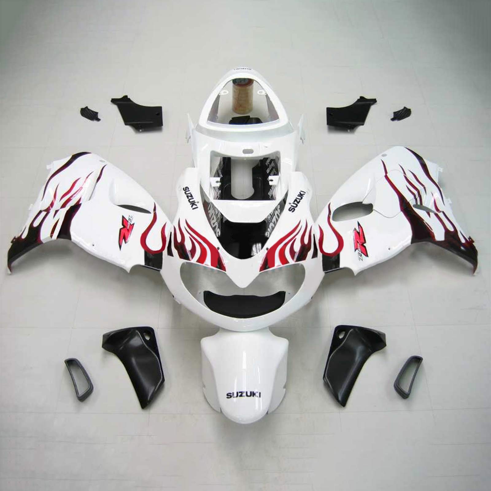 Amotopart 1998-2003 Suzuki TL1000R Fairing White&Red Fire Kit