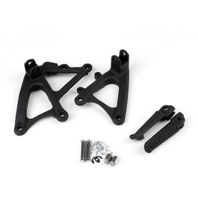 Yamaha Front Rider Footrest Foot pegs Brackets Set Fit For Yamaha YZF R1 2009-2011 Black