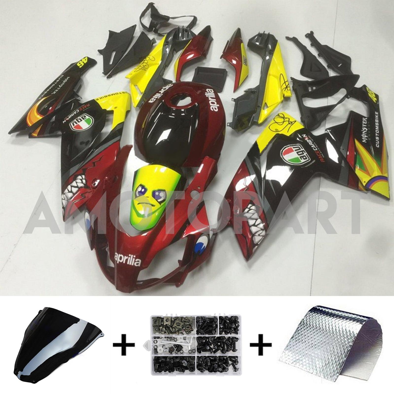 Amotopart Aprilia 2006-2011 RS125 Red&Yellow Monster Sharkteeth Fairing Kit