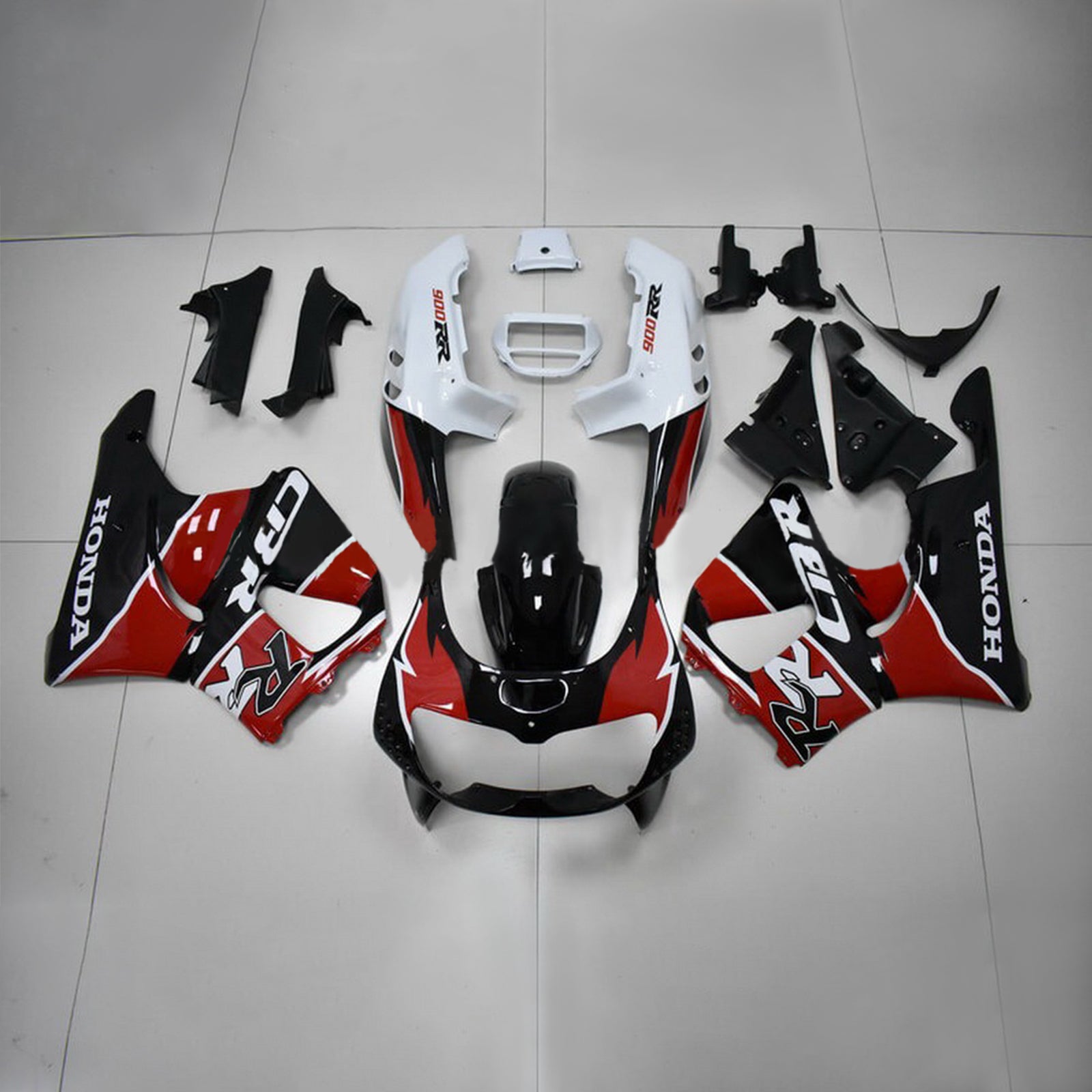 Amotopart 1996-1997 Honda CBR900RR 893 Kit de carénage noir et rouge