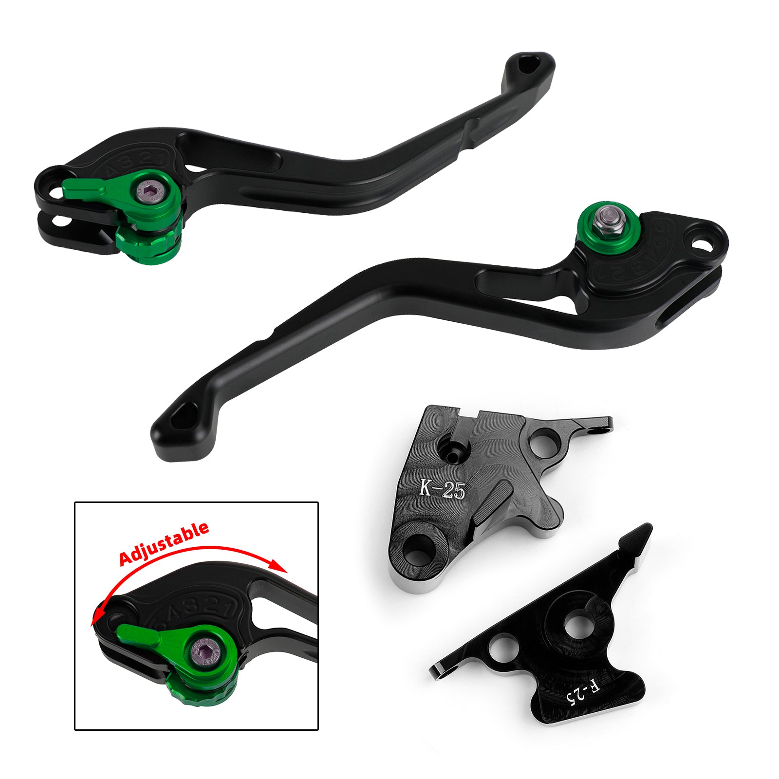 Nueva palanca de freno de embrague corta compatible con Kawasaki Ninja 250R 400 /Z300 Z250SL