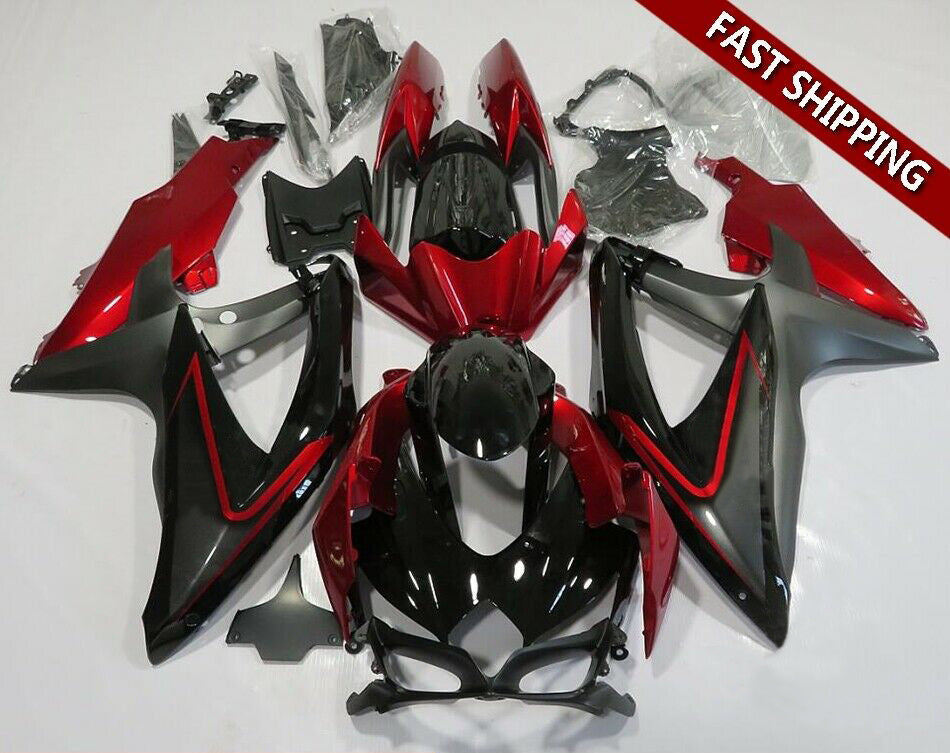 Amotopart 2008-2010 Suzuki GSXR600/750 Kit de carenado rojo mate