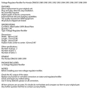 Voltage Regulator Rectifier Fits For Honda CRM250 1989 - 1999