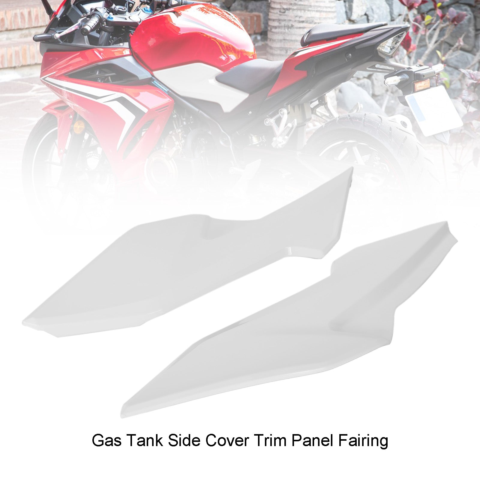 Gastank-Seitenabdeckung, Zierblende, Verkleidung für Honda CBR500R 2019–2021, Weiß