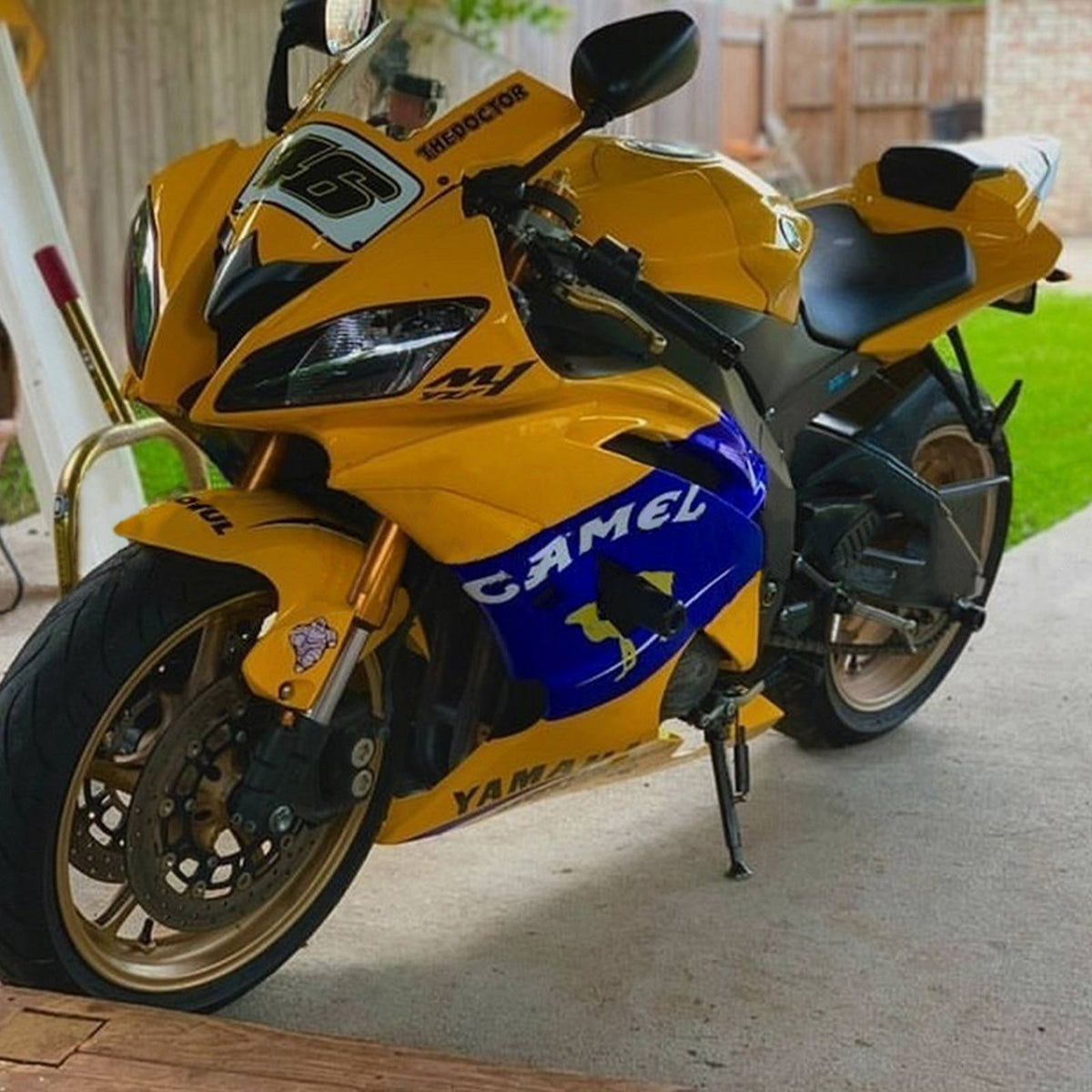 Amotopart 2008-2016 Yamaha YZF 600 R6 Yellow Blue Fairing Kit