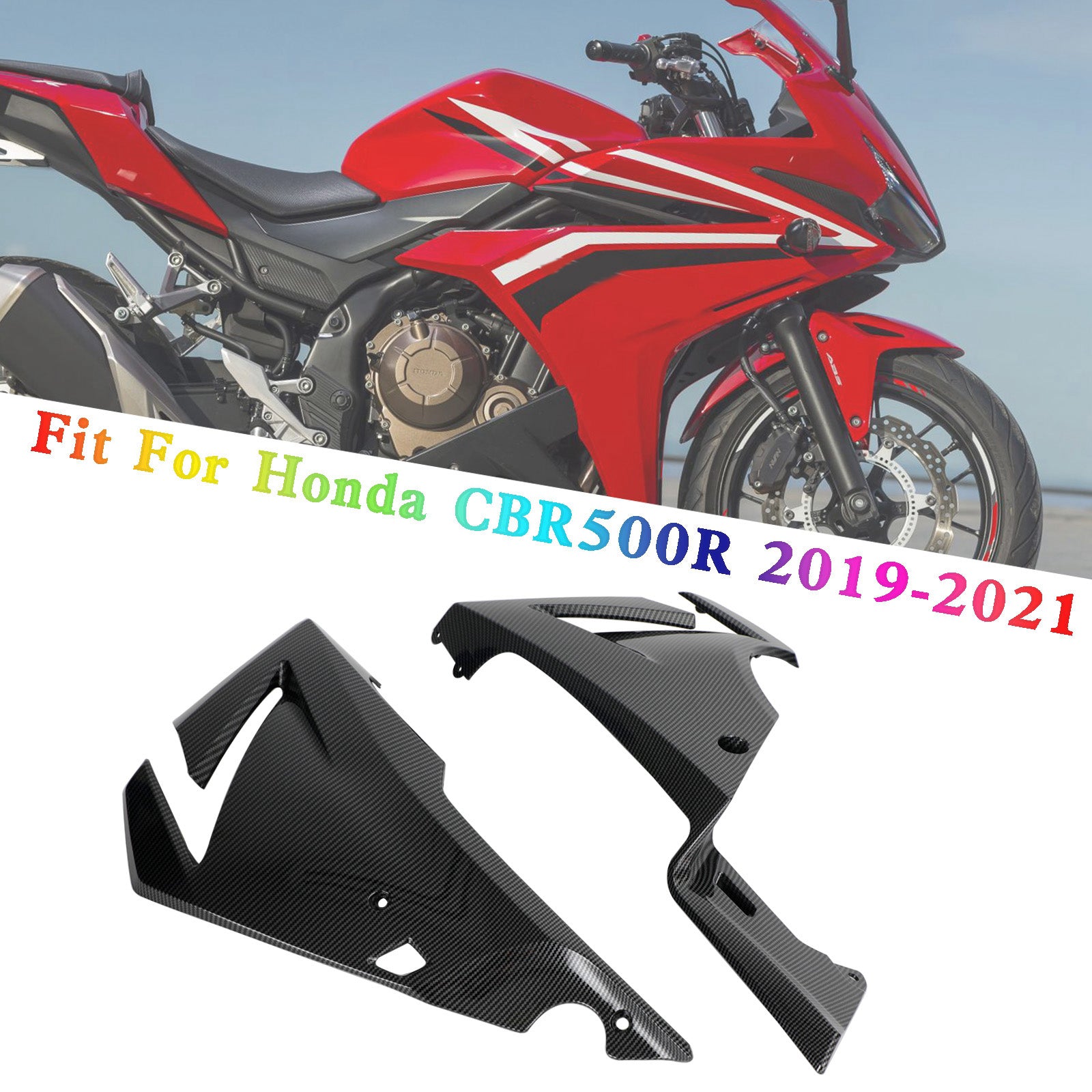 Telaio laterale Pannello di copertura Carena Cowl per Honda CBR500R 2019-2021 Generico