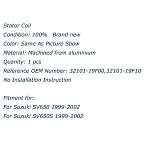 Magnetgenerator-Motor-Statorspule 32101-19F00 für Suzuki DL650 SV650 ABS