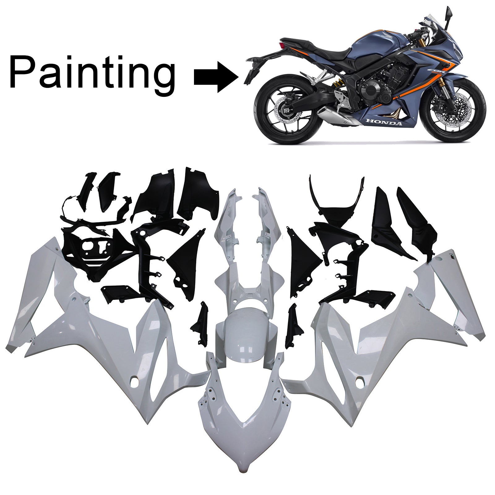 Kit de carénage bleu foncé Amotopart Honda CBR650R 2021-2023