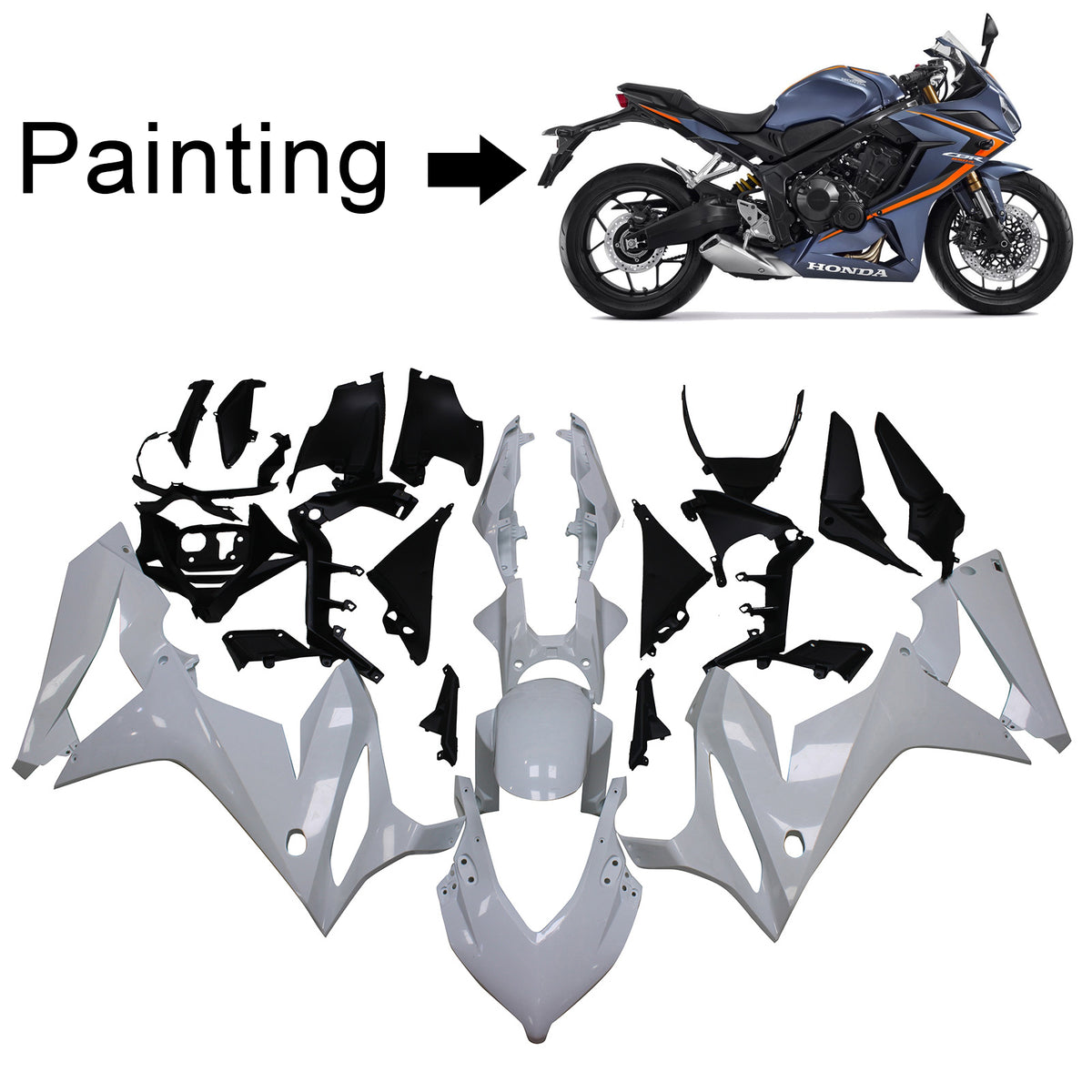 Amotopart ホンダ CBR650R 2021-2023 ダークブルー フェアリングキット