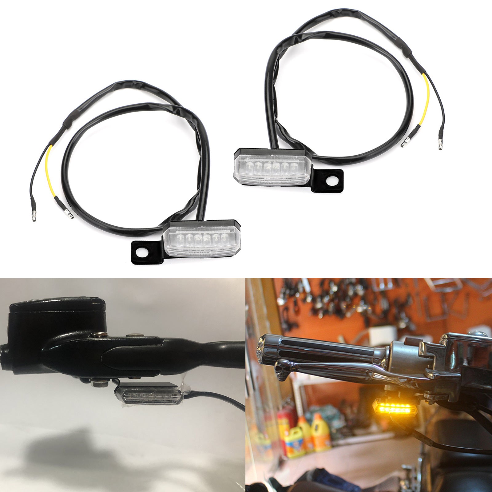 1 paire de clignotants avant LED universels pour motos, voyant lumineux