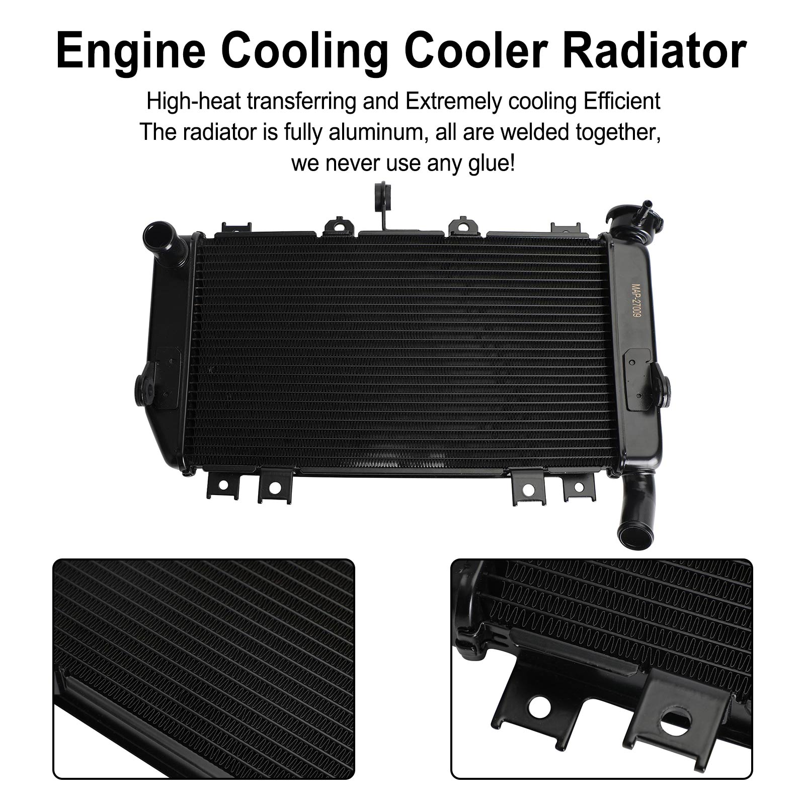 Aluminum Engine Cooling Cooler Radiator Fit for Kawasaki Ninja 400 2018-2021 Generic