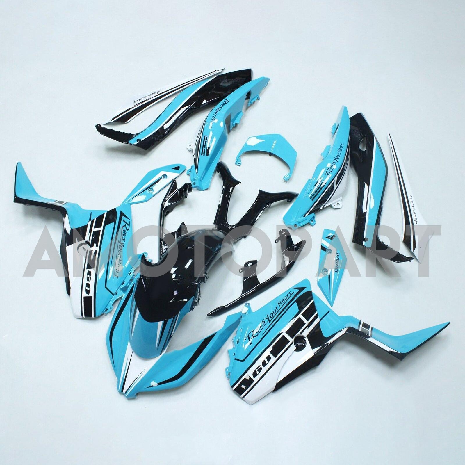 Amotopart 2017-2021 Yamaha XMAX300 Fairing Sky Blue&Black Kit