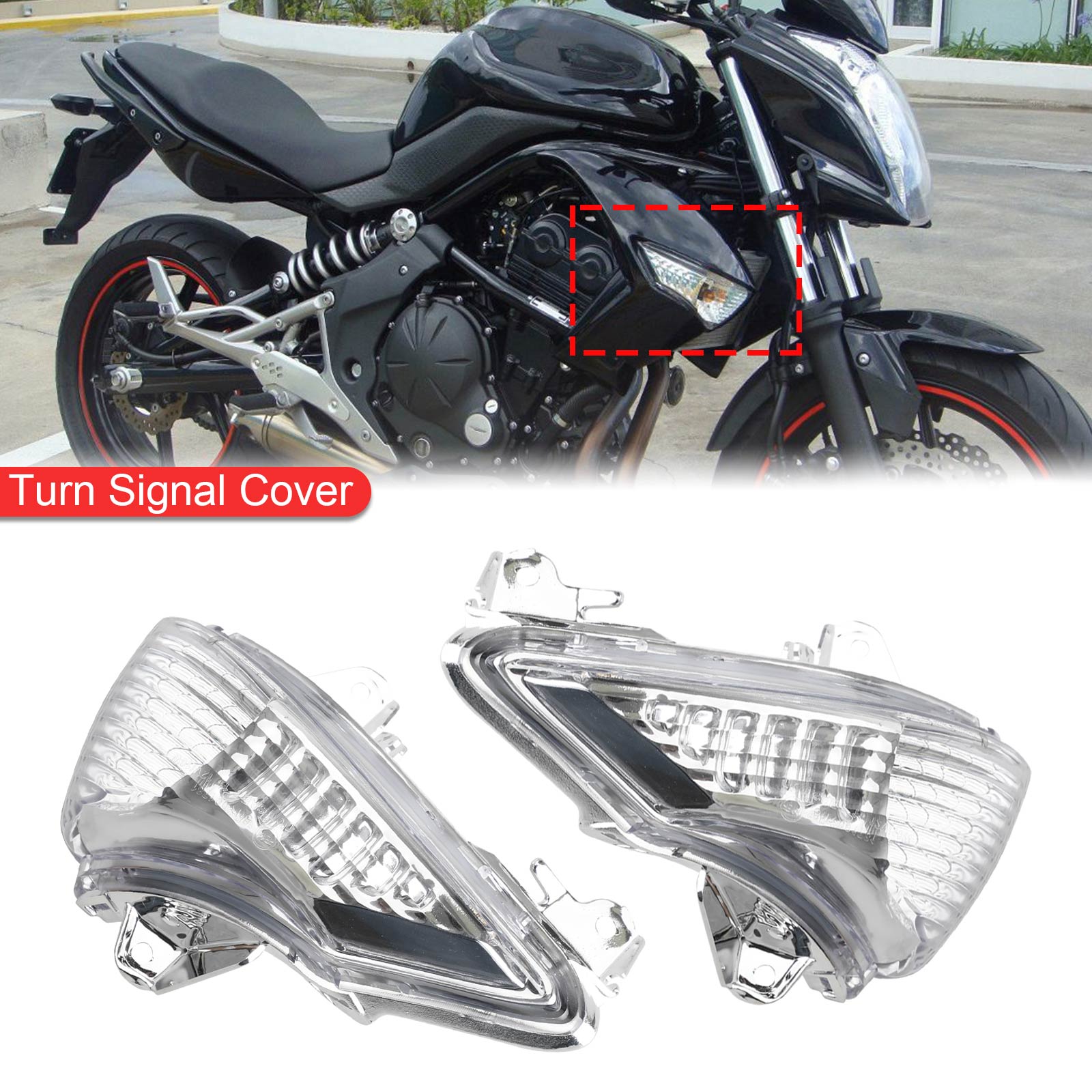 Front Turn Signals Cover For Kawasaki ER-6N EX650 Ninja 650 400R EX400 Generic