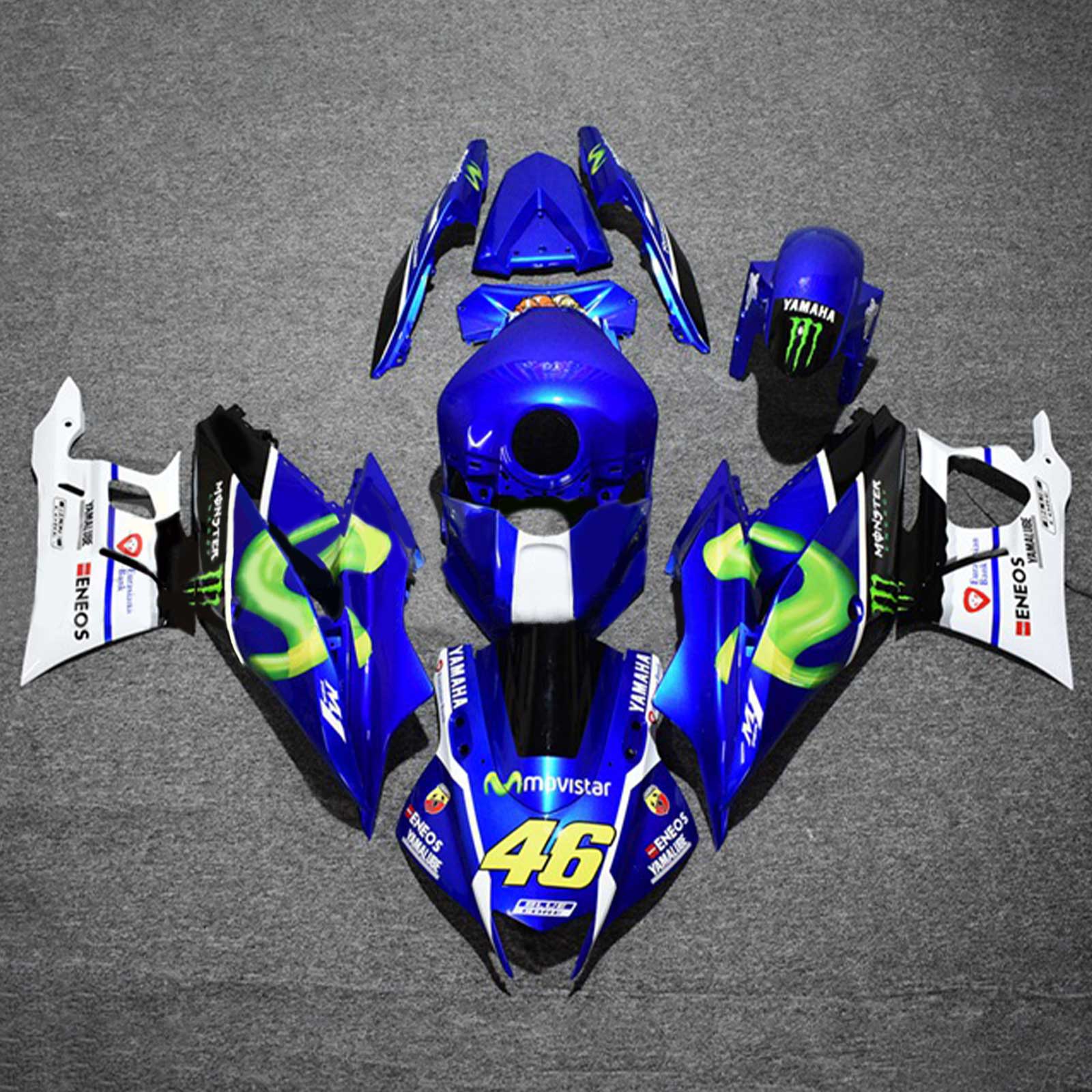 Amotopart Yamaha 2019-2021 YZF R3/YZF R25 Black&Blue Style3 Fairing Kit