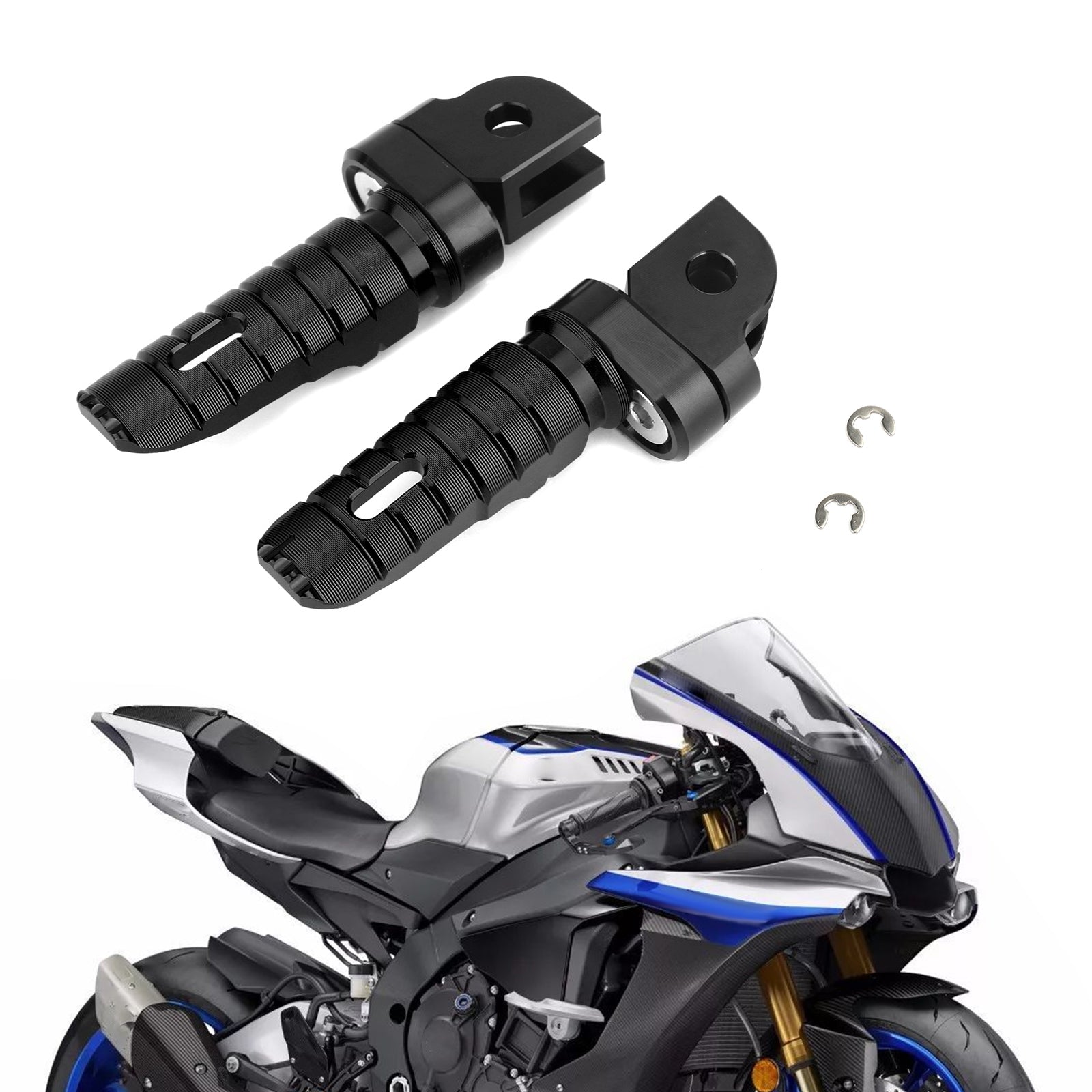 Vordere Fußrasten Fußrasten passend für Yamaha XJR 1300 98–18 TDM 900 04–10 XJ6 09–15 MT-09 MT-07 14–20 Schwarz