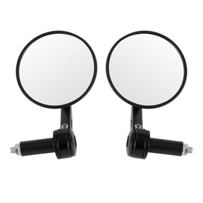 Specchietti retrovisori personalizzati per manubrio, antiriflesso, rotondi, neri, qualità billet, 22 mm 7/8" X2