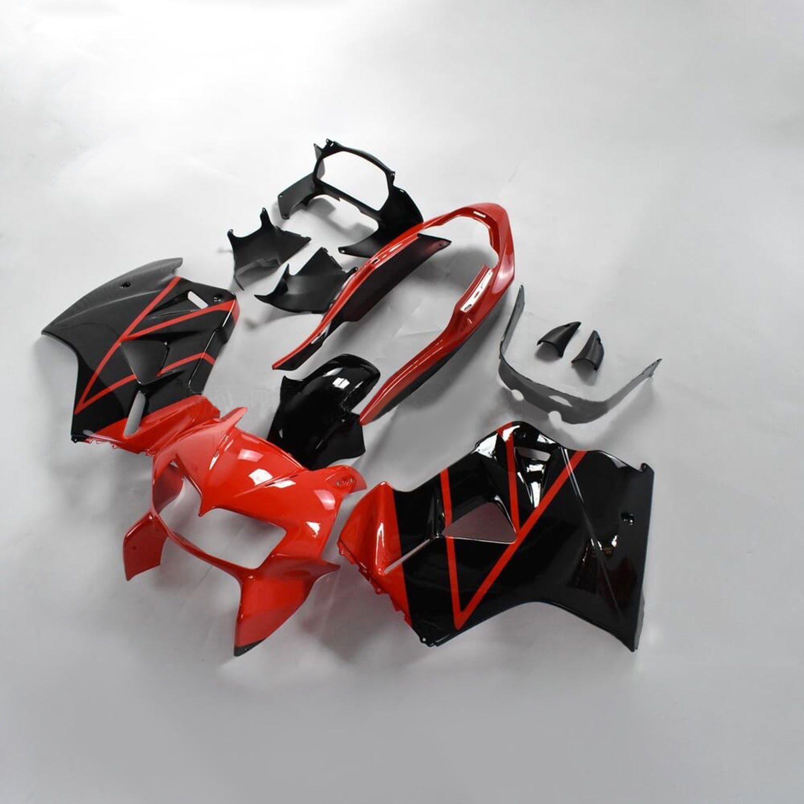 Amotopart 1998-2001 Honda VFR800 Fairing Black&Red Kit