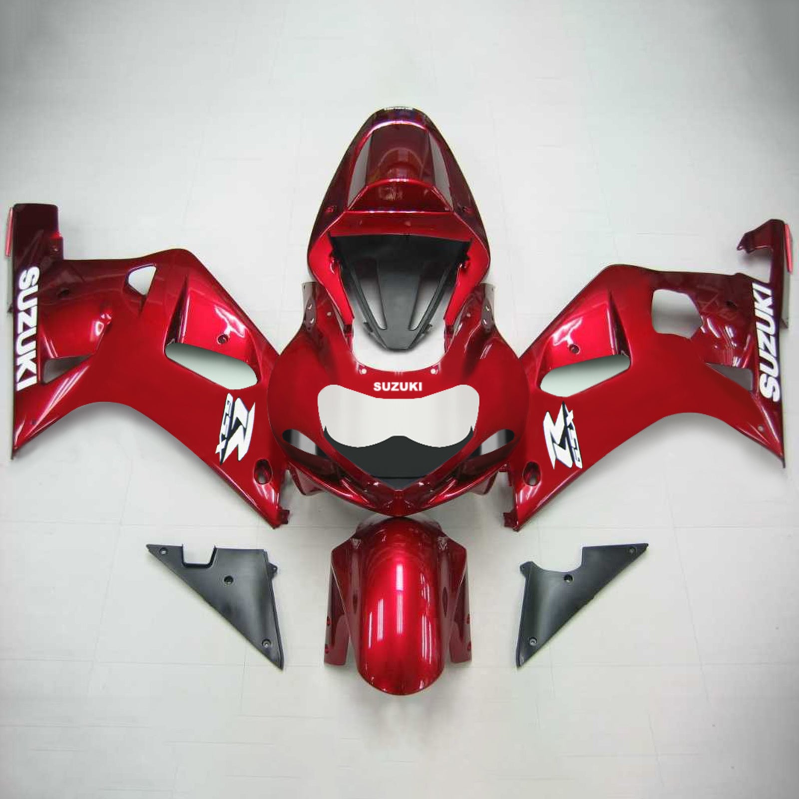 Amotopart Suzuki 01-03 GSXR600 & 00-03 GSXR750 Fairing glossy red white Kit