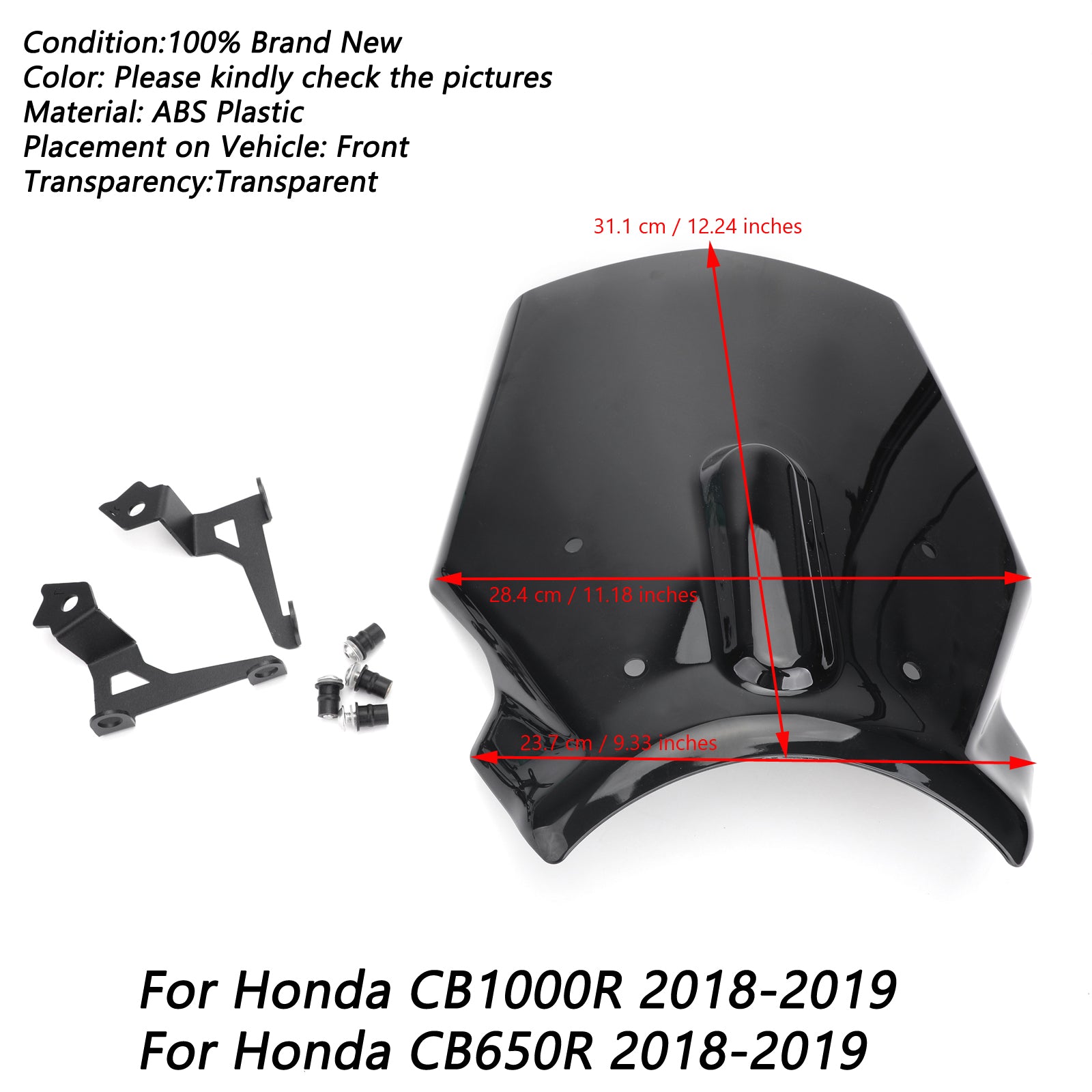 ABS Motorrad Windschutzscheibe Windschutzscheibe für Honda CB1000R/CB650R 2018-2019