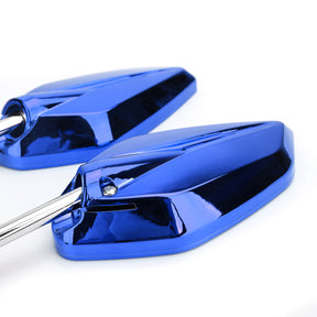 Blaue Motorradspiegel mit 10 mm Gewinde, universell für Motorrad/Fahrrad/Roller, Paar – CW Generic