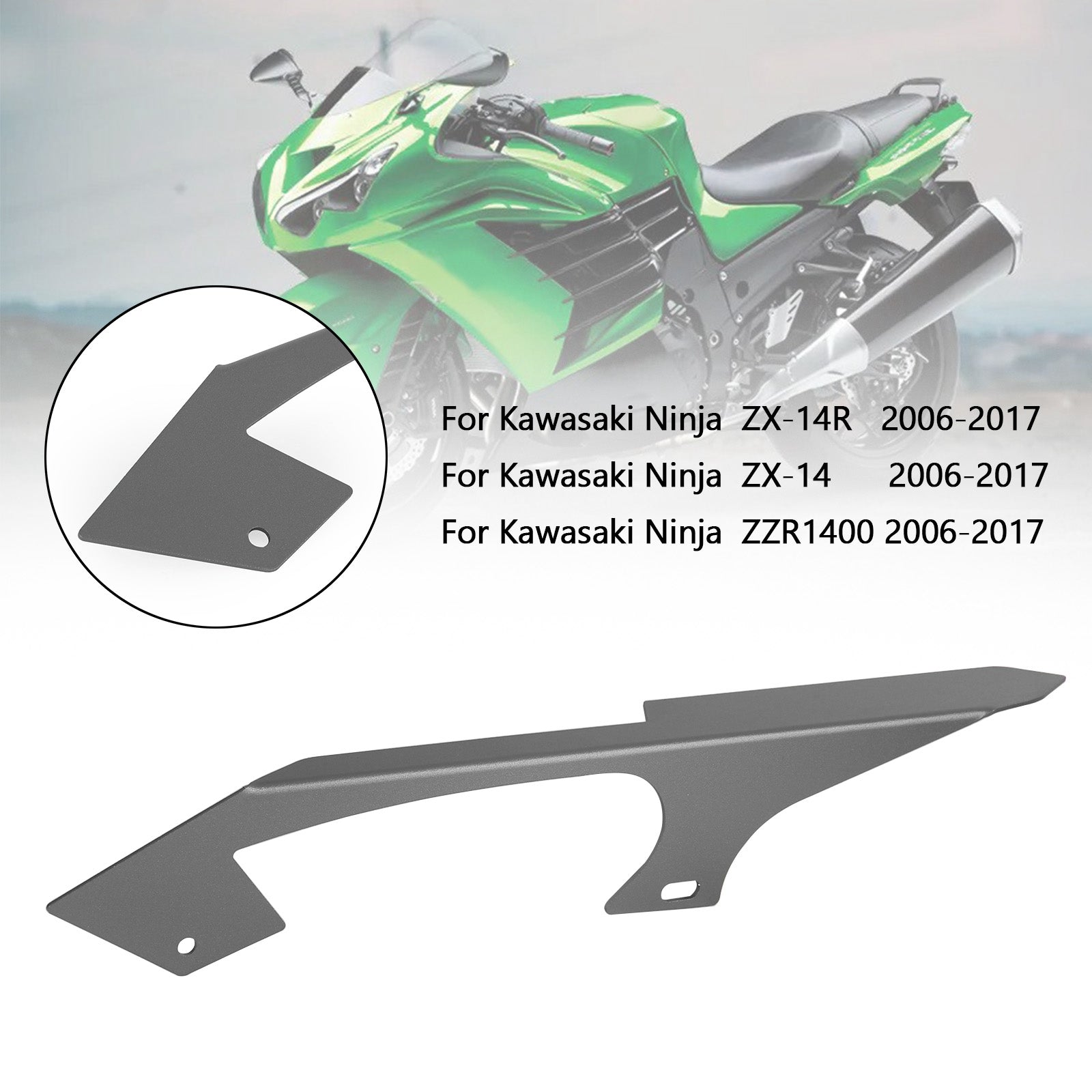 Couvercle de protection de chaîne de pignon pour Kawasaki Ninja ZZR1400 ZX14 ZX14R 2006 – 2017