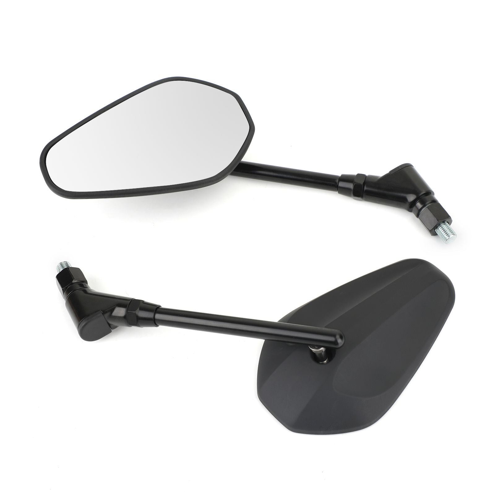 New Black Left & Right Motorcycle Cruiser Chopper Rearview Side Mirrors M10 10mm Generic