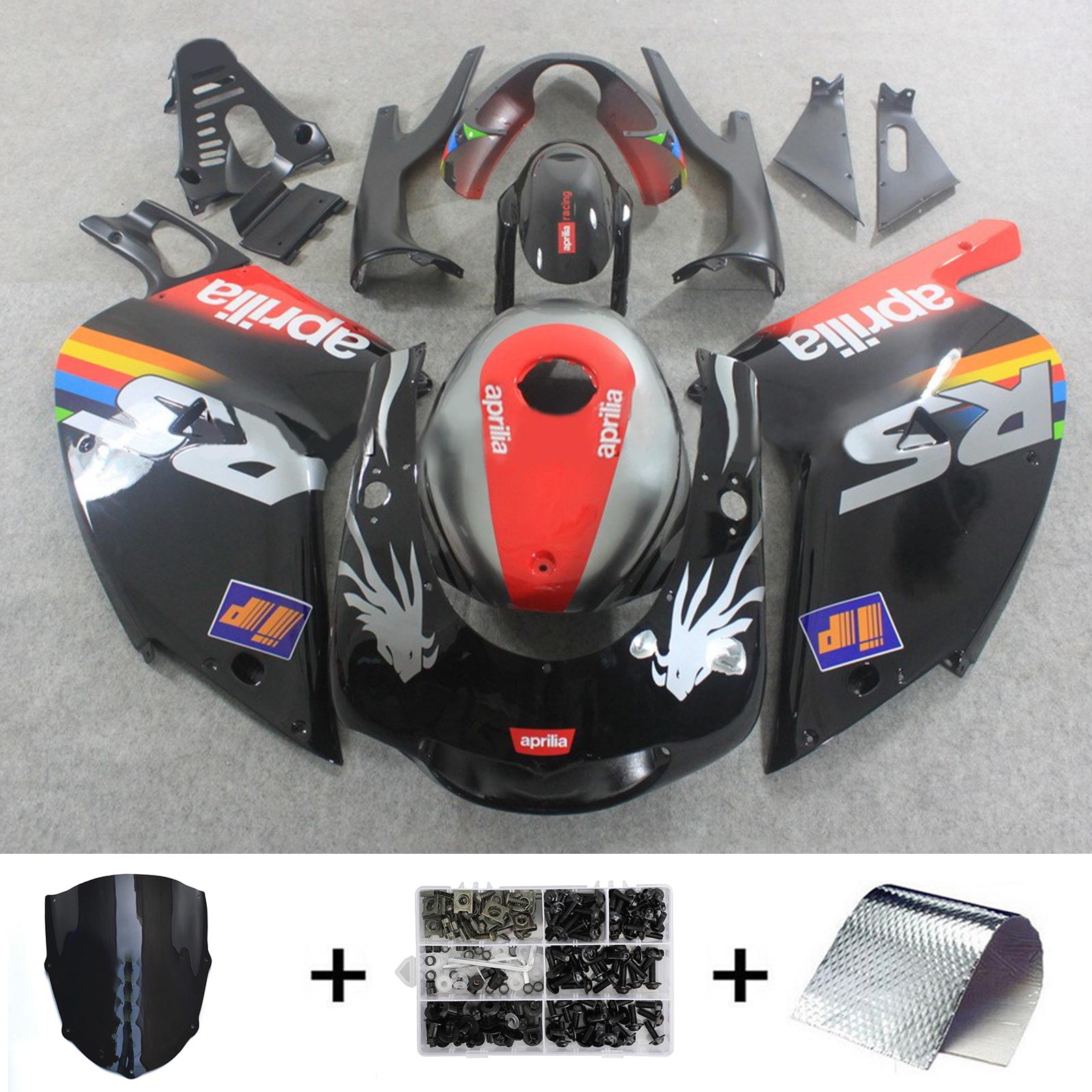 Amotopart 2000-2005 Aprilia RS125 Black&Red Fairing Kit