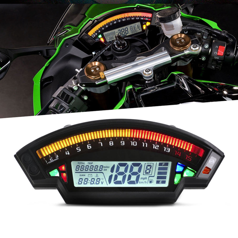 Motorrad LCD U/min Digitalanzeige Kilometerzähler Tachometer Messgerät Hintergrundbeleuchtung Generisch