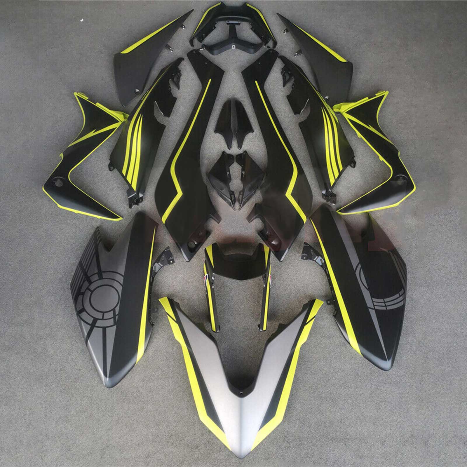 Amotopart 2017-2018 Yamaha T-Max TMAX530 Fairing Black&Yellow Stripe Kit