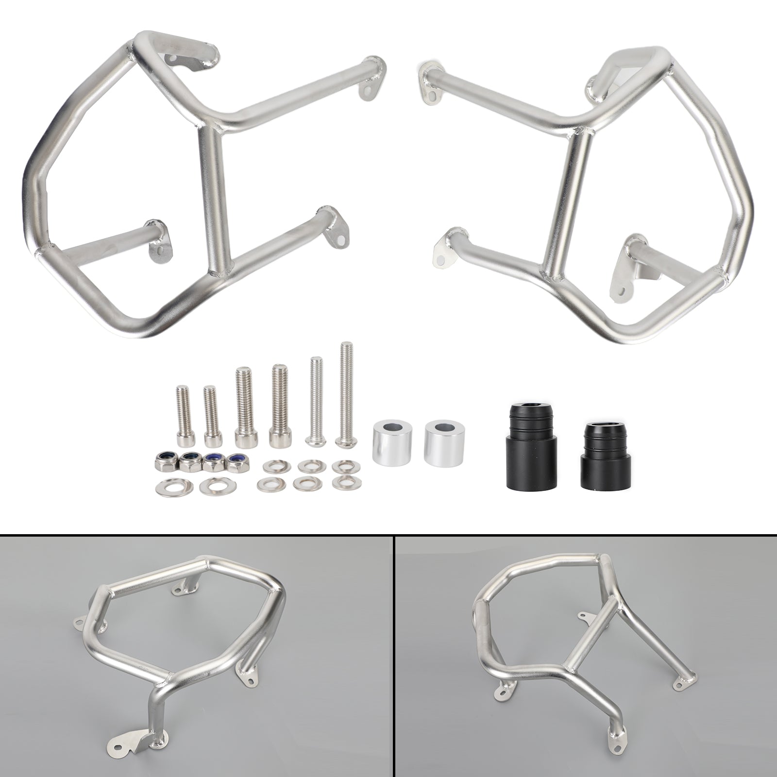 Lower Engine Protector Guards Crash Bars Silver Fit For Bmw R1250Gs 18-21 19 20
