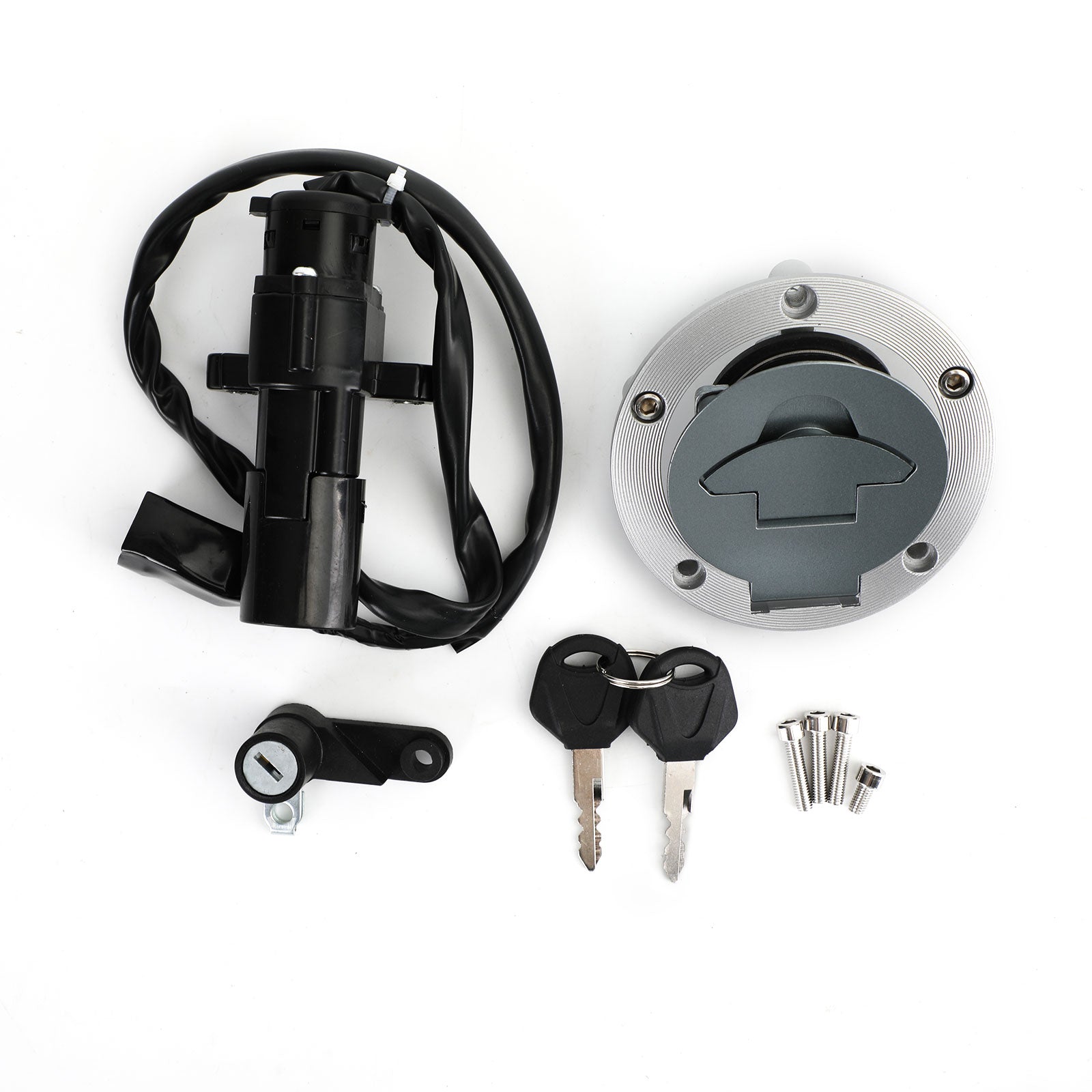 Zündschalter, Kraftstofftankdeckel, Sitzschloss-Set, passend für Yamaha YZF R3 R25 2015–2019