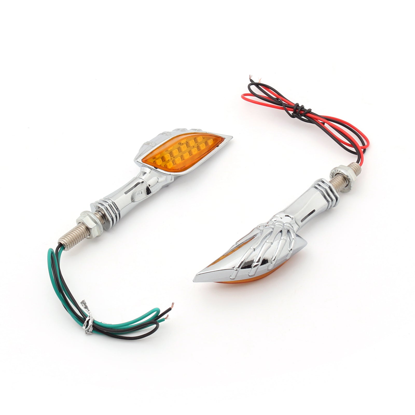 Clignotants LED universels pour moto, squelette, main, indicateur clignotant