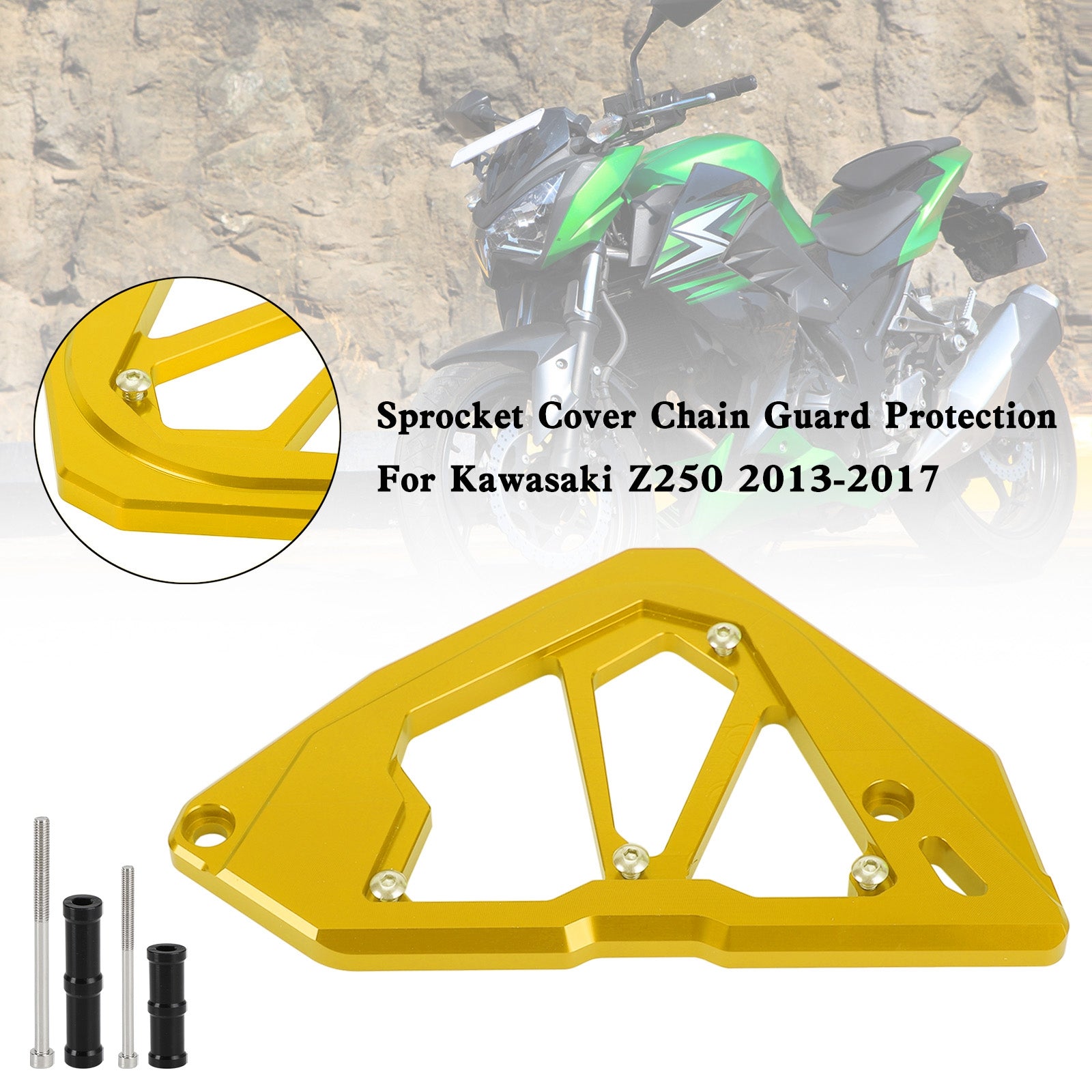 Sprocket Cover Chain Guard For KAWASAKI Z250 Z300 NINJA 300 250 13-17