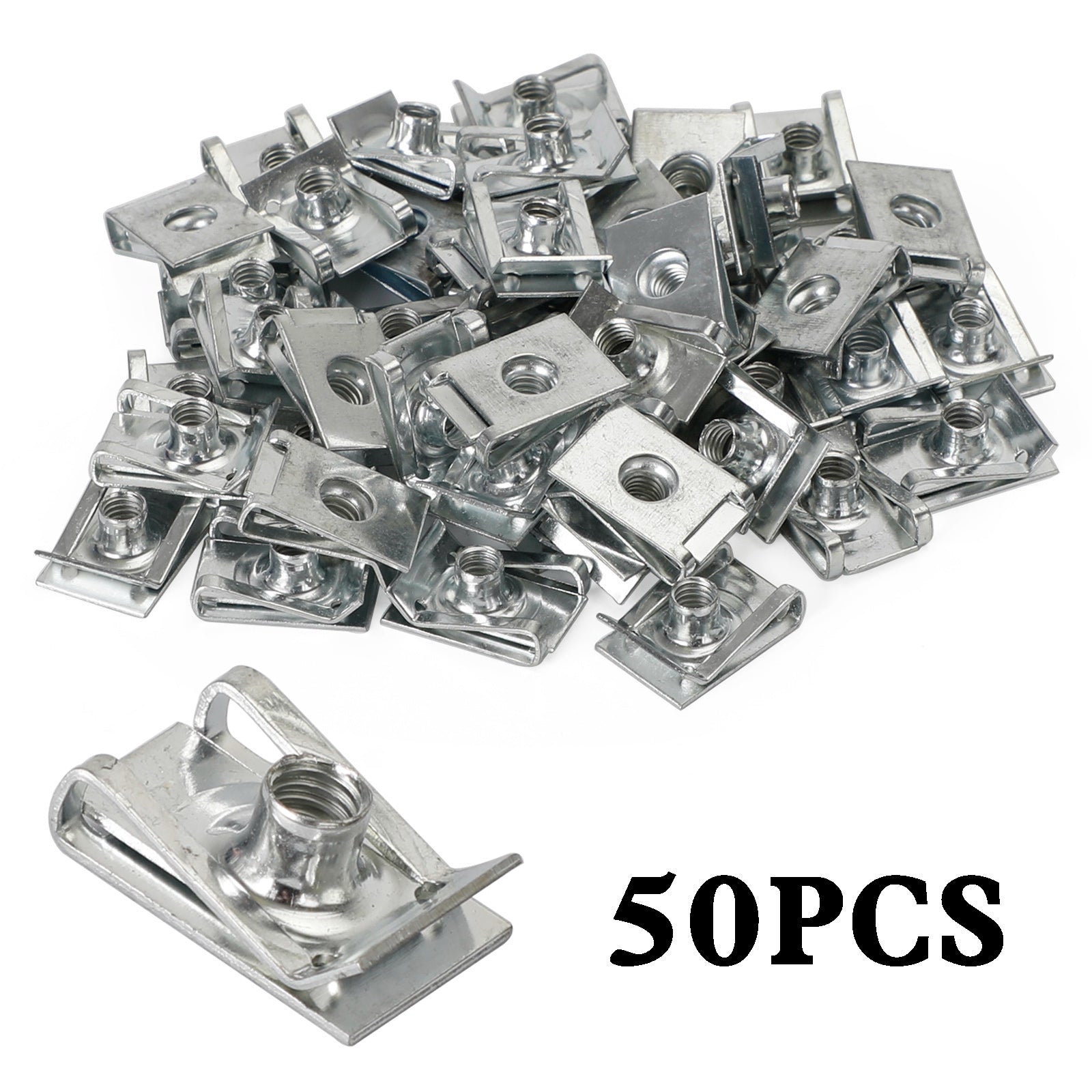 50x Verkleidungsclips M6 6mm Karosserieblech-Spire-Clip Motorrad-Geschwindigkeitsclips U-Mutter Generisch