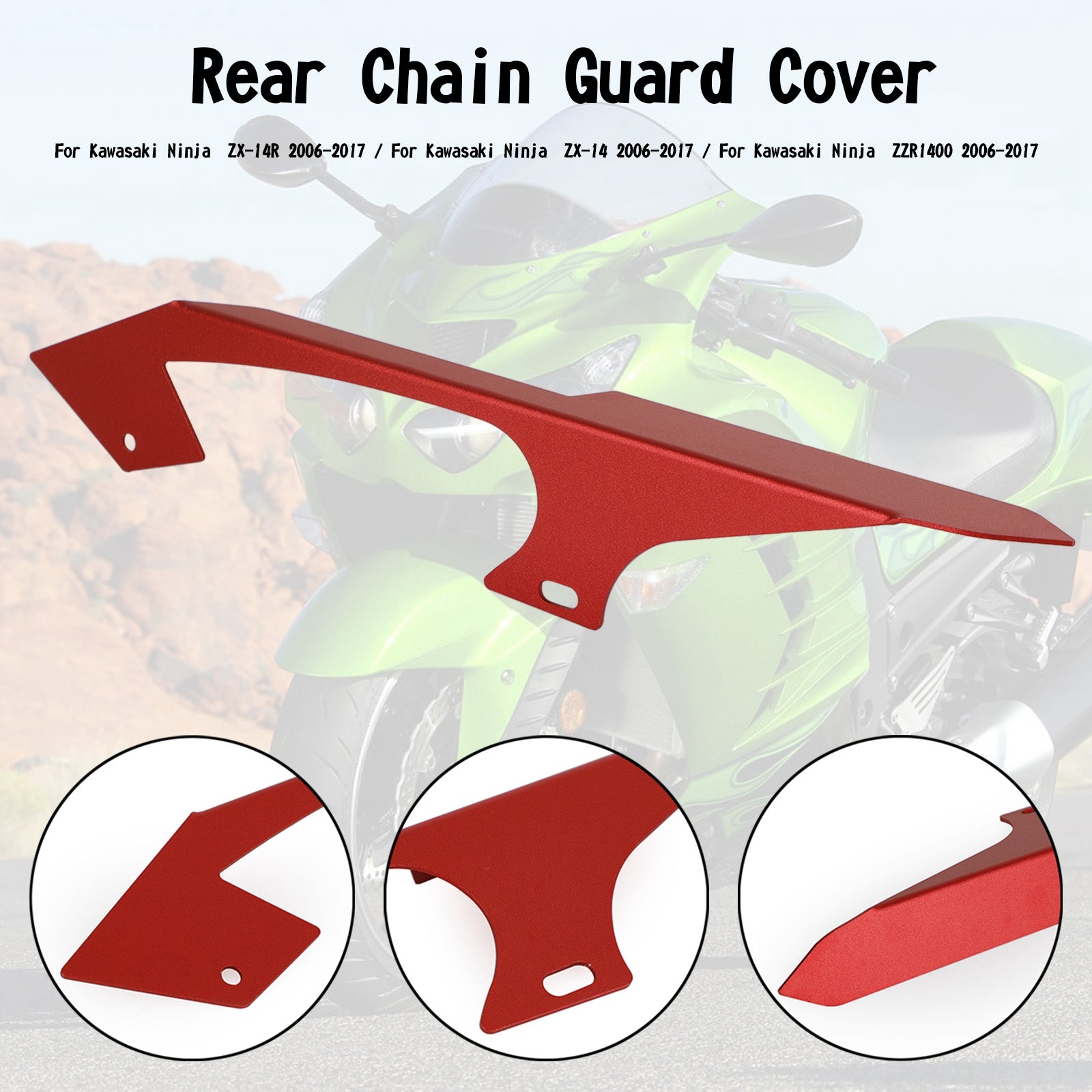 Sprocket Chain Guard Cover For Kawasaki Ninja ZZR1400 ZX14 ZX14R 2006-2017