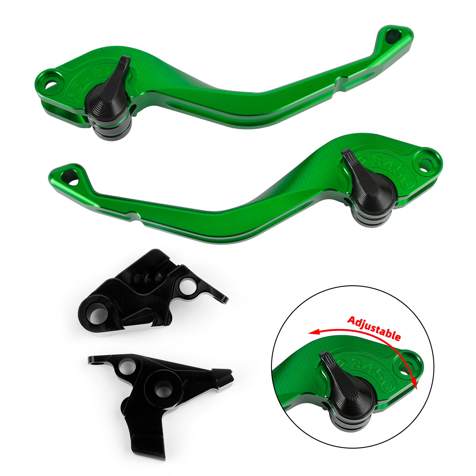 Palanca de freno de embrague corta CNC compatible con Kawasaki ER-6N NINJA 650R/ER-6F VERSYS