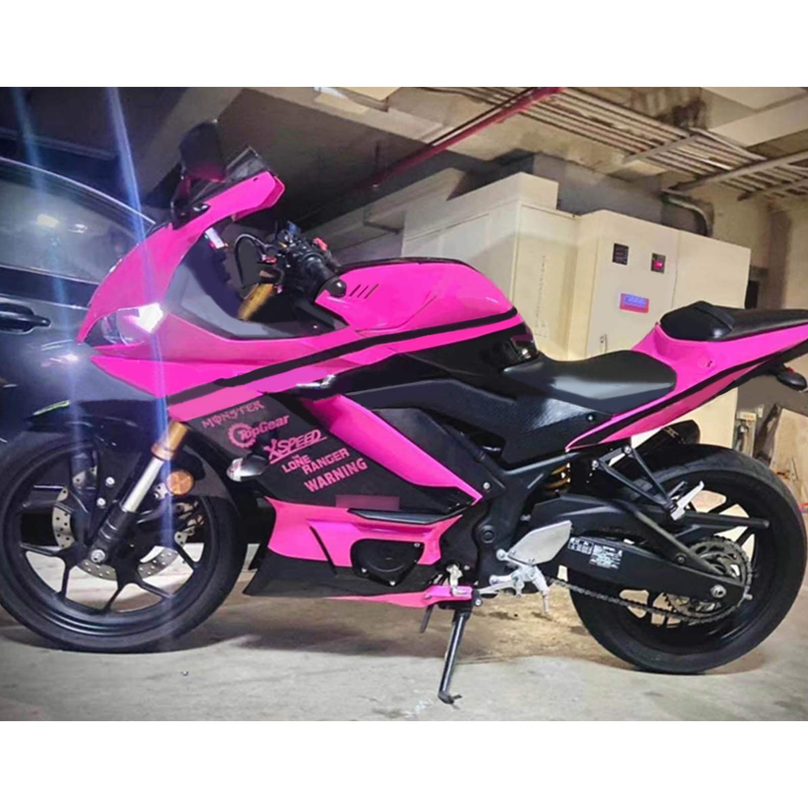 Amotopart Yamaha 2019-2021 YZF R3/YZF R25 Black Pink Fairing Kit